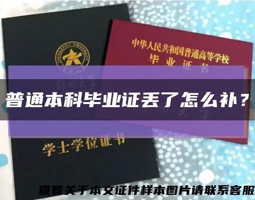 普通本科毕业证丢了怎么补？缩略图