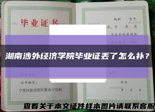 湖南涉外经济学院毕业证丢了怎么补？缩略图