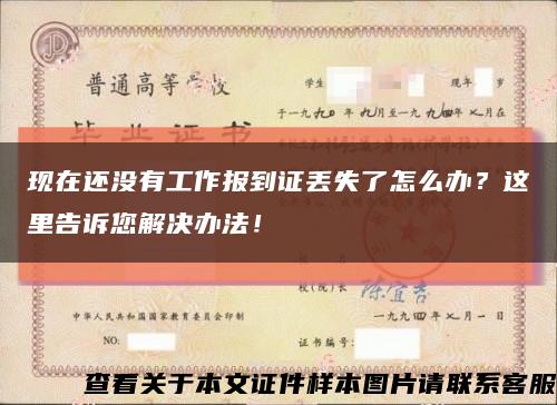 现在还没有工作报到证丢失了怎么办？这里告诉您解决办法！缩略图