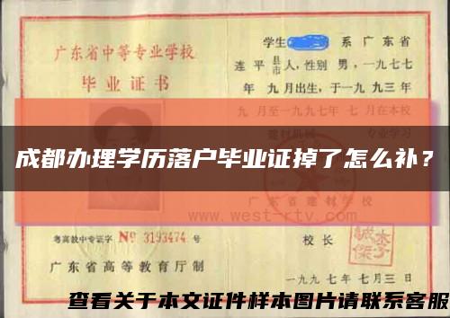 成都办理学历落户毕业证掉了怎么补？缩略图