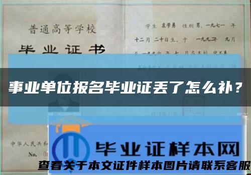 事业单位报名毕业证丢了怎么补？缩略图