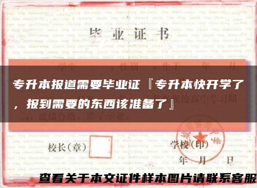 专升本报道需要毕业证『专升本快开学了，报到需要的东西该准备了』缩略图