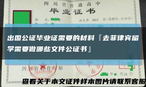 出国公证毕业证需要的材料『去菲律宾留学需要做哪些文件公证书』缩略图