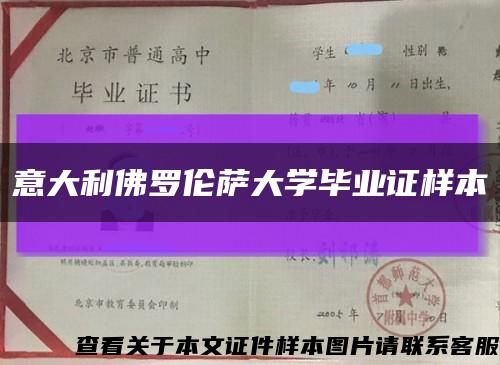 意大利佛罗伦萨大学毕业证样本缩略图