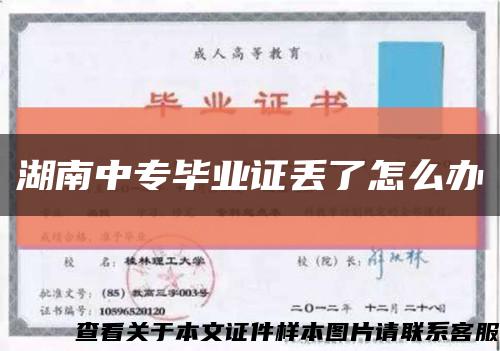 湖南中专毕业证丢了怎么办缩略图