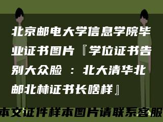北京邮电大学信息学院毕业证书图片『学位证书告别大众脸①：北大清华北邮北林证书长啥样』缩略图