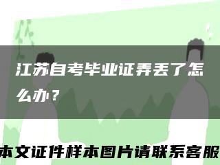 江苏自考毕业证弄丢了怎么办？缩略图