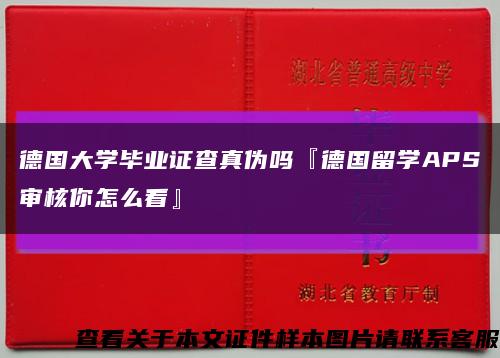 德国大学毕业证查真伪吗『德国留学APS审核你怎么看』缩略图