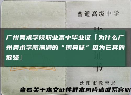 广州美术学院职业高中毕业证『为什么广州美术学院满满的“铜臭味”因为它真的很强』缩略图