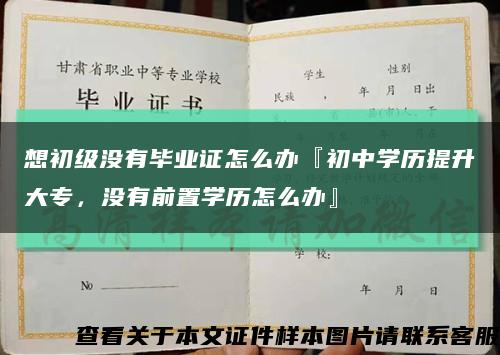 想初级没有毕业证怎么办『初中学历提升大专，没有前置学历怎么办』缩略图
