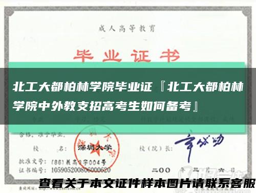 北工大都柏林学院毕业证『北工大都柏林学院中外教支招高考生如何备考』缩略图