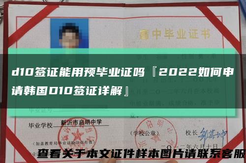 d10签证能用预毕业证吗『2022如何申请韩国D10签证详解』缩略图