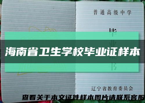 海南省卫生学校毕业证样本缩略图