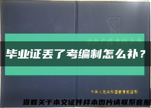 毕业证丢了考编制怎么补？缩略图