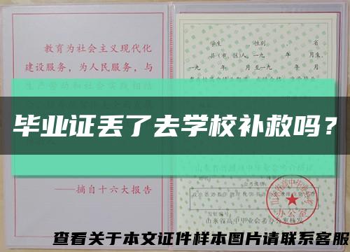 毕业证丢了去学校补救吗？缩略图