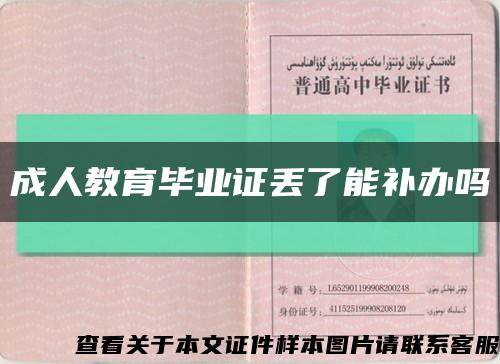 成人教育毕业证丢了能补办吗缩略图