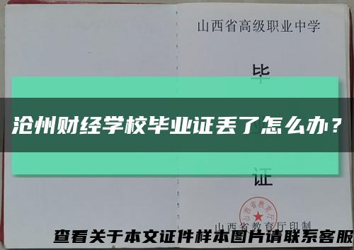 沧州财经学校毕业证丢了怎么办？缩略图