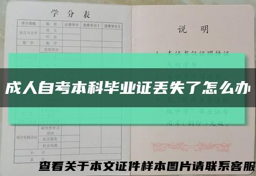 成人自考本科毕业证丢失了怎么办缩略图