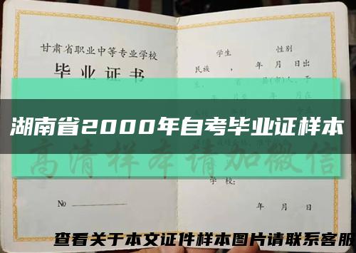 湖南省2000年自考毕业证样本缩略图