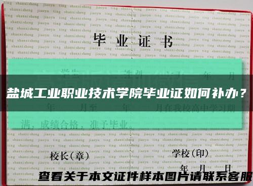 盐城工业职业技术学院毕业证如何补办？缩略图