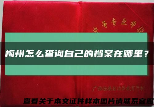 梅州怎么查询自己的档案在哪里？缩略图