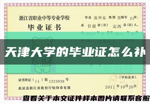 天津大学的毕业证怎么补缩略图