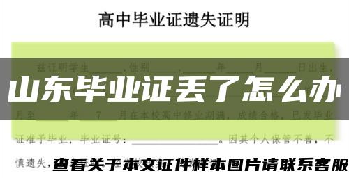 山东毕业证丢了怎么办缩略图