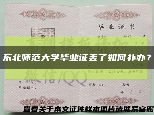 东北师范大学毕业证丢了如何补办？缩略图