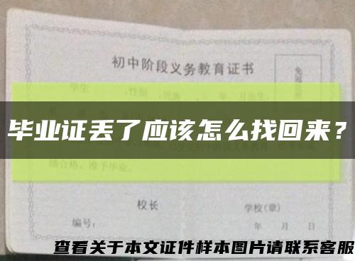 毕业证丢了应该怎么找回来？缩略图