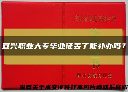 宜兴职业大专毕业证丢了能补办吗？缩略图