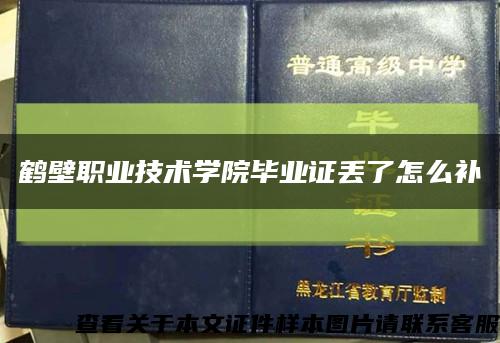 鹤壁职业技术学院毕业证丢了怎么补缩略图