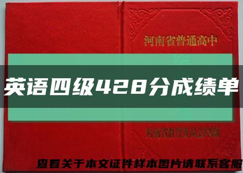 英语四级428分成绩单缩略图