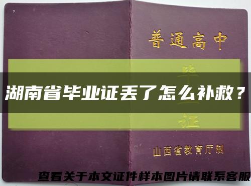 湖南省毕业证丢了怎么补救？缩略图