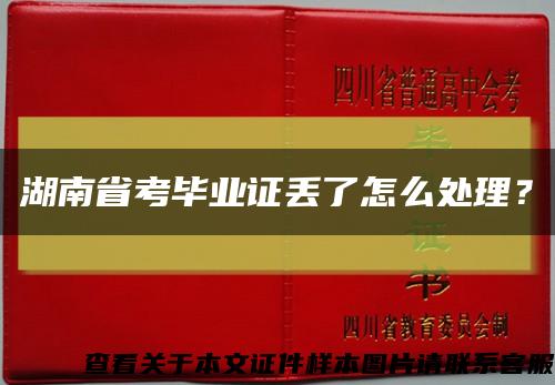 湖南省考毕业证丢了怎么处理？缩略图