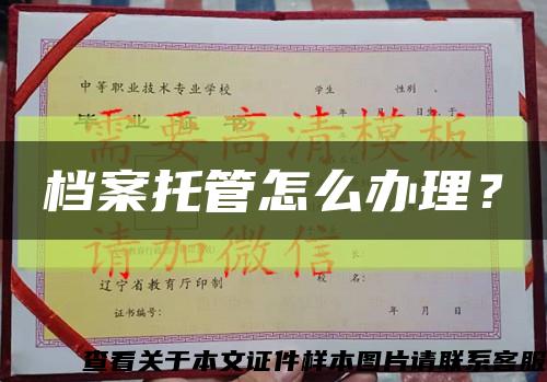 档案托管怎么办理？缩略图