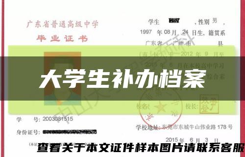 大学生补办档案缩略图