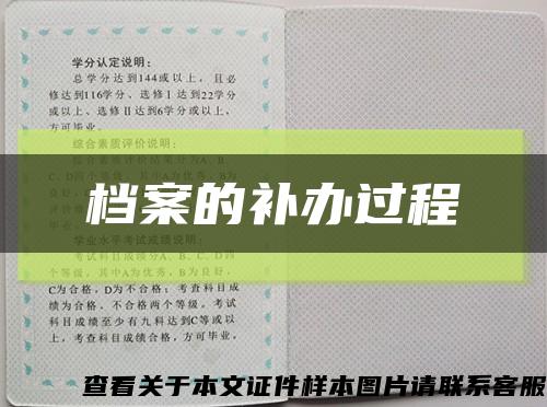 档案的补办过程缩略图