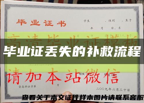 毕业证丢失的补救流程缩略图