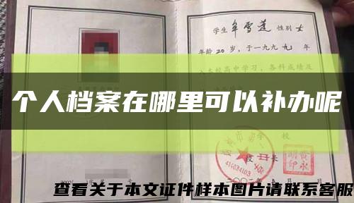 个人档案在哪里可以补办呢缩略图