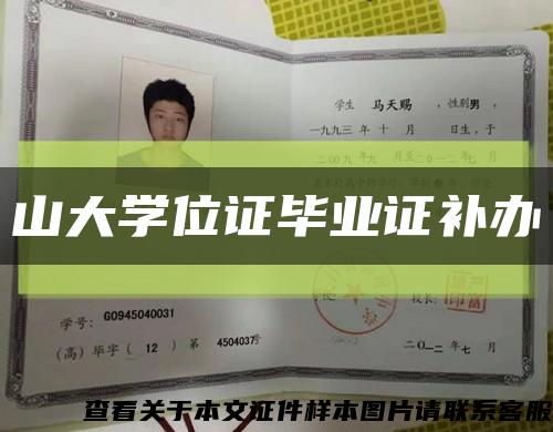 山大学位证毕业证补办缩略图