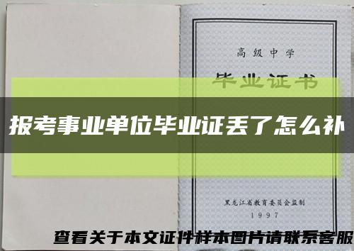 报考事业单位毕业证丢了怎么补缩略图