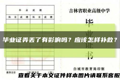 毕业证弄丢了有影响吗？应该怎样补救？缩略图