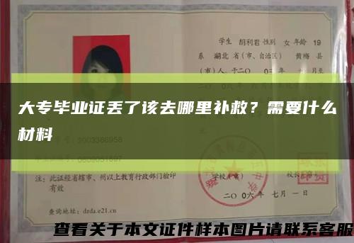 大专毕业证丢了该去哪里补救？需要什么材料缩略图