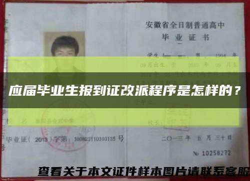 应届毕业生报到证改派程序是怎样的？缩略图