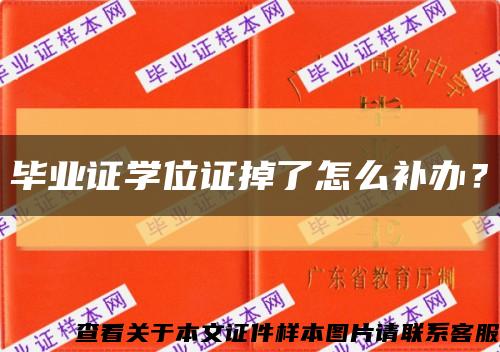 毕业证学位证掉了怎么补办？缩略图