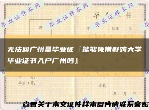 无法回广州拿毕业证『能够凭借野鸡大学毕业证书入户广州吗』缩略图