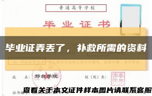 毕业证弄丢了，补救所需的资料缩略图