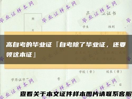 高自考的毕业证『自考除了毕业证，还要领这本证』缩略图