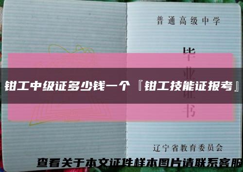 钳工中级证多少钱一个『钳工技能证报考』缩略图