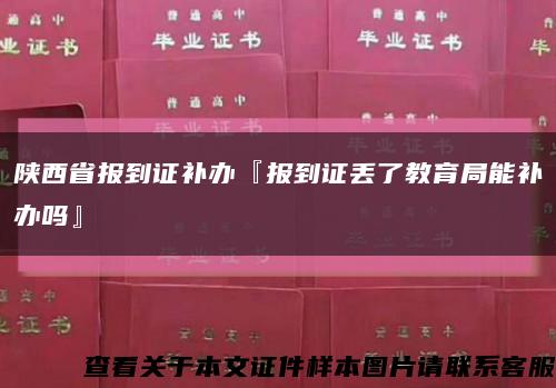 陕西省报到证补办『报到证丢了教育局能补办吗』缩略图